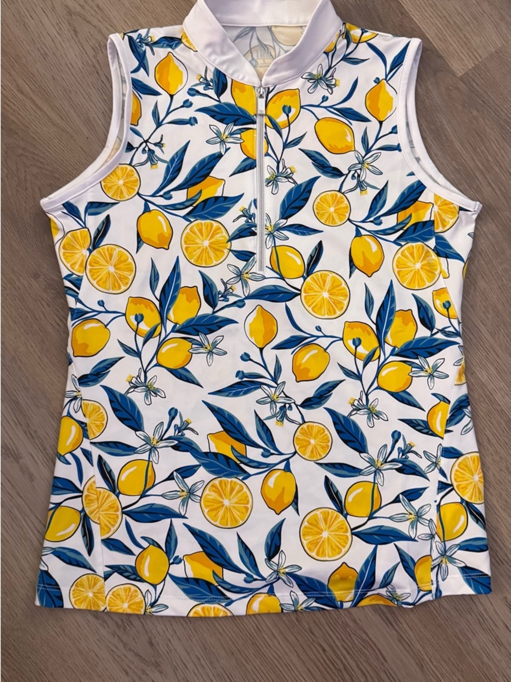 Tail Lemon Print Sleeveless 3/4 Zip Golf Top - Picture 3 of 8